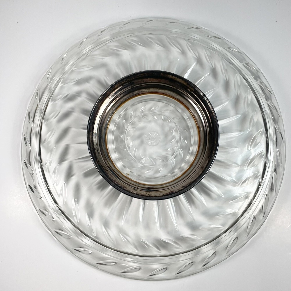 Vintage Cake Plate 13 1/2" Diameter Plate With A Silver Played Base In Original - Picture 8 of 11